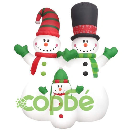 Семейство надуваеми снежни човеци с LED, 240 см ➤ топ цена ➤ sorbe.bg