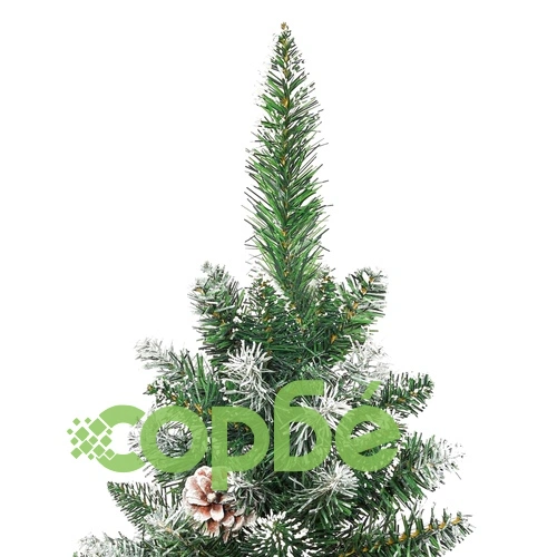 Изкуствена тънка коледна елха със стойка, 120 см, PVC ➤ топ цена ➤ sorbe.bg