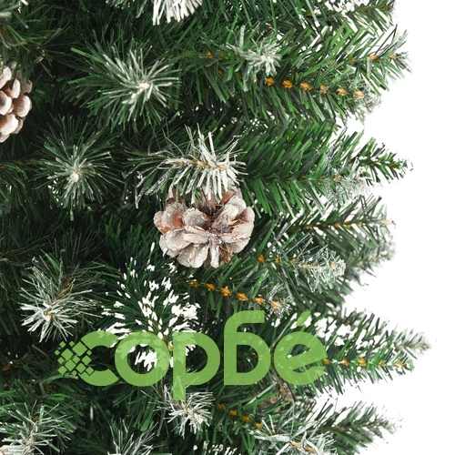 Изкуствена тънка коледна елха със стойка, 210 см, PVC ➤ топ цена ➤ sorbe.bg