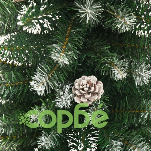 Изкуствена тънка коледна елха със стойка, 210 см, PVC ➤ топ цена ➤ sorbe.bg