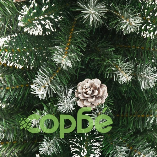 Изкуствена тънка коледна елха със стойка, 240 см, PVC ➤ топ цена ➤ sorbe.bg