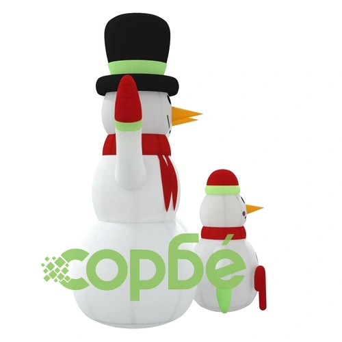 Семейство надуваеми снежни човеци с LED, 500 см ➤ топ цена ➤ sorbe.bg