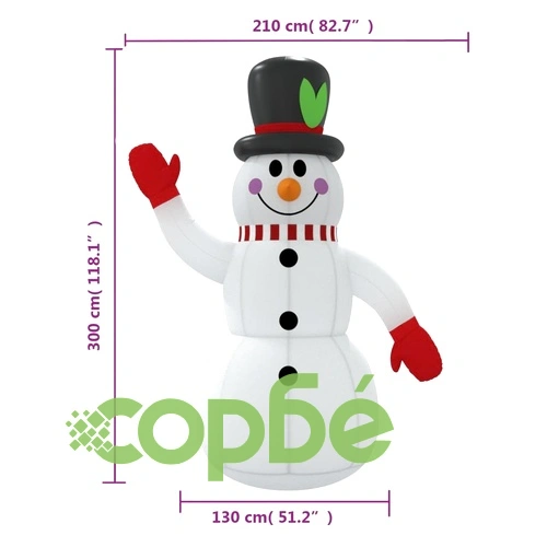 Надуваем снежен човек с LED, 300 см ➤ топ цена ➤ sorbe.bg