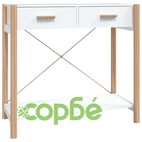 Конзолна маса, бяла, 82x38x75 см, инженерно дърво ➤ топ цена ➤ sorbe.bg