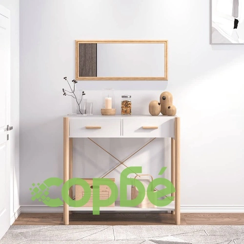 Конзолна маса, бяла, 82x38x75 см, инженерно дърво ➤ топ цена ➤ sorbe.bg