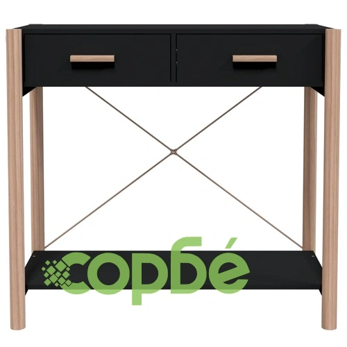 Конзолна маса, черна, 82x38x75 см, инженерно дърво ➤ топ цена ➤ sorbe.bg