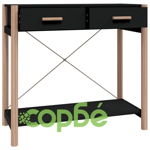 Конзолна маса, черна, 82x38x75 см, инженерно дърво ➤ топ цена ➤ sorbe.bg