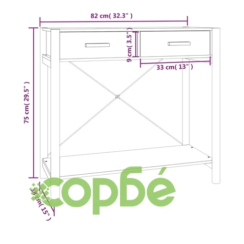 Конзолна маса, черна, 82x38x75 см, инженерно дърво ➤ топ цена ➤ sorbe.bg