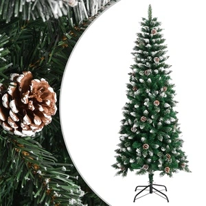 Изкуствена коледна елха със стойка, зелена, 180 см, PVC