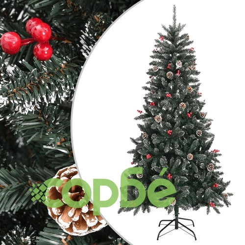 Изкуствена коледна елха със стойка, зелена, 210 см, PVC ➤ топ цена ➤ sorbe.bg