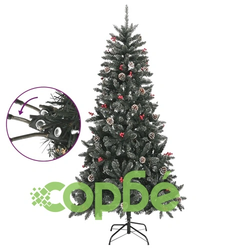 Изкуствена коледна елха със стойка, зелена, 210 см, PVC ➤ топ цена ➤ sorbe.bg