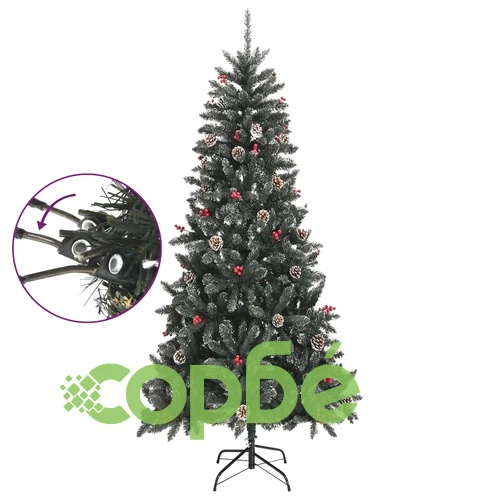 Изкуствена коледна елха със стойка, зелена, 240 см, PVC ➤ топ цена ➤ sorbe.bg