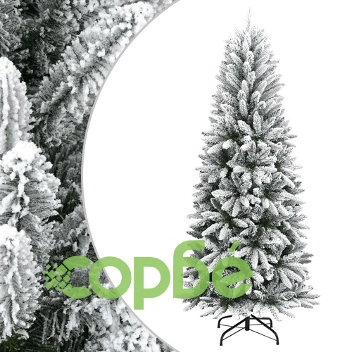 Изкуствена коледна елха с флокиран сняг, 120 см, PVC и PE ➤ топ цена ➤ sorbe.bg