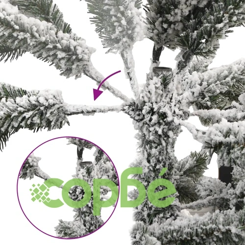 Изкуствена коледна елха с флокиран сняг, 180 см, PVC и PE ➤ топ цена ➤ sorbe.bg
