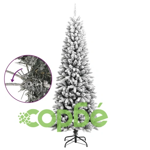 Изкуствена коледна елха с флокиран сняг, 210 см, PVC и PE ➤ топ цена ➤ sorbe.bg