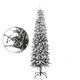 Изкуствена тънка коледна елха с флокиран сняг 210 cm PVC&PE