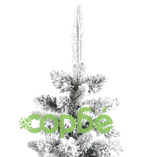 Изкуствена тънка коледна елха с флокиран сняг 210 cm PVC&PE ➤ топ цена ➤ sorbe.bg