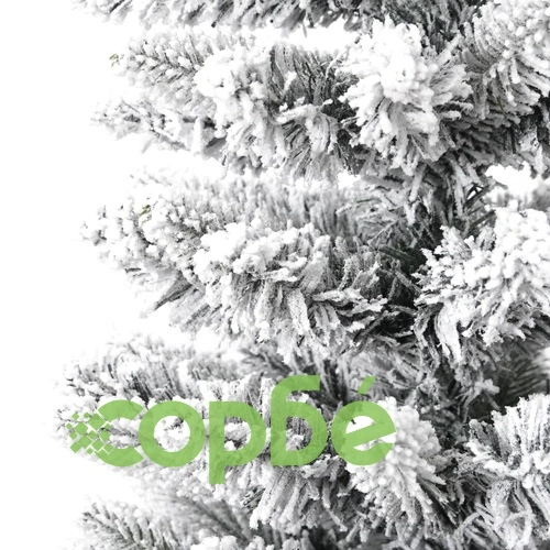Изкуствена тънка коледна елха с флокиран сняг 210 cm PVC&PE ➤ топ цена ➤ sorbe.bg