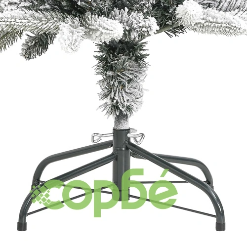Изкуствена тънка коледна елха с флокиран сняг 240 cm PVC&PE ➤ топ цена ➤ sorbe.bg