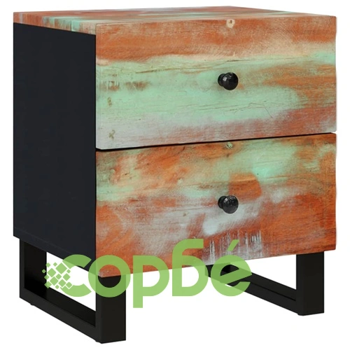 Нощно шкафче 40x33x46 см регенерирано дърво масив ➤ топ цена ➤ sorbe.bg
