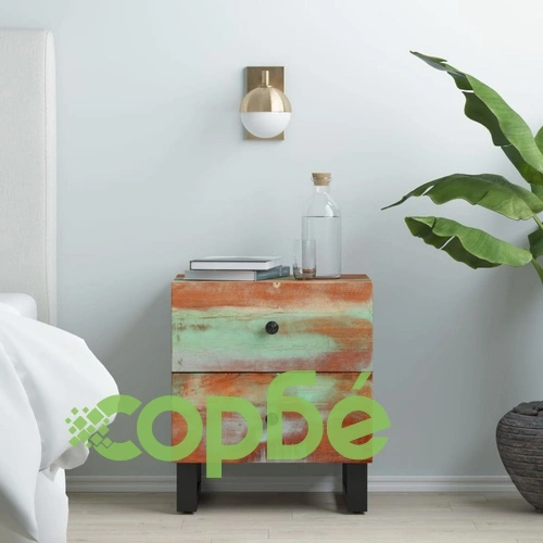 Нощно шкафче 40x33x46 см регенерирано дърво масив ➤ топ цена ➤ sorbe.bg