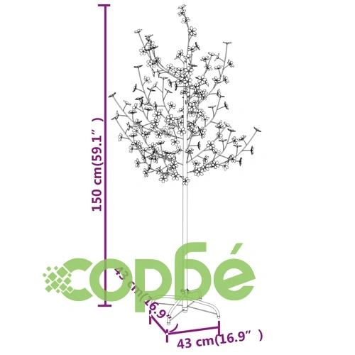 Черешов цвят LED дърво топло бяло 120 LED 150 см ➤ топ цена ➤ sorbe.bg