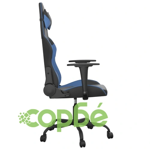 Масажен гейминг стол, черно и синьо, изкуствена кожа ➤ топ цена ➤ sorbe.bg