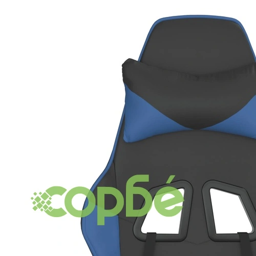 Масажен гейминг стол, черно и синьо, изкуствена кожа ➤ топ цена ➤ sorbe.bg