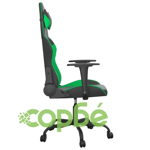 Масажен гейминг стол, черно и зелено, изкуствена кожа ➤ топ цена ➤ sorbe.bg