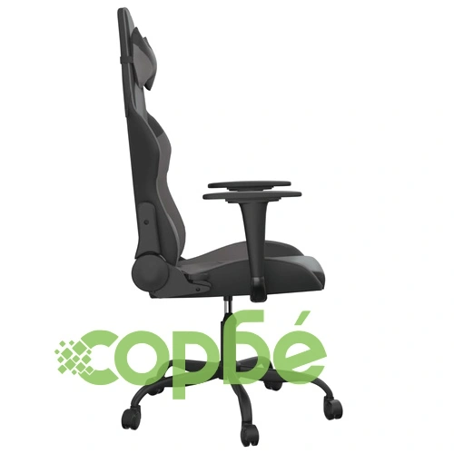 Масажен гейминг стол, черно и сиво, изкуствена кожа ➤ топ цена ➤ sorbe.bg