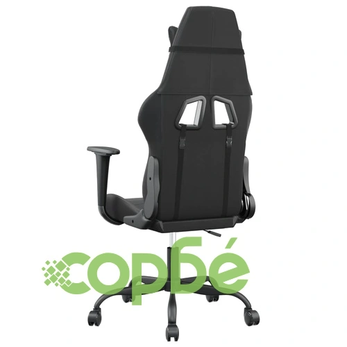 Масажен гейминг стол, черно и сиво, изкуствена кожа ➤ топ цена ➤ sorbe.bg