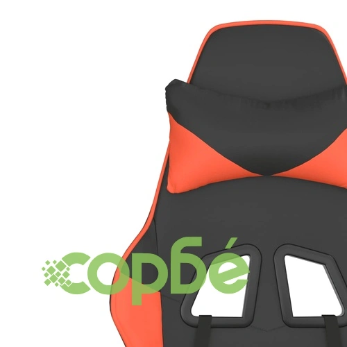 Масажен гейминг стол, черно и оранжево, изкуствена кожа ➤ топ цена ➤ sorbe.bg