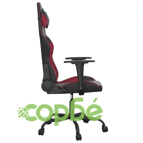 Масажен гейминг стол, черно и виненочервено, изкуствена кожа ➤ топ цена ➤ sorbe.bg