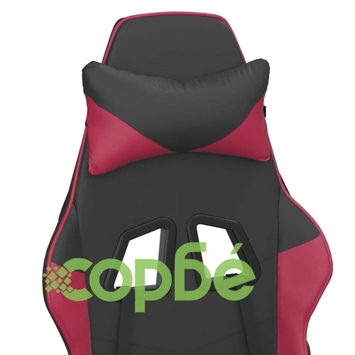 Масажен гейминг стол, черно и виненочервено, изкуствена кожа ➤ топ цена ➤ sorbe.bg