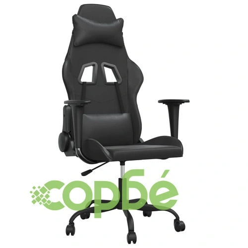 Масажен гейминг стол, черен, изкуствена кожа ➤ топ цена ➤ sorbe.bg