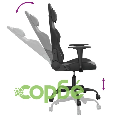 Масажен гейминг стол, черен, изкуствена кожа ➤ топ цена ➤ sorbe.bg