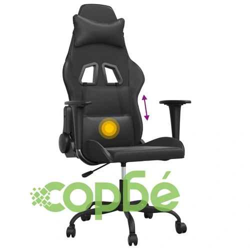 Масажен гейминг стол, черен, изкуствена кожа ➤ топ цена ➤ sorbe.bg