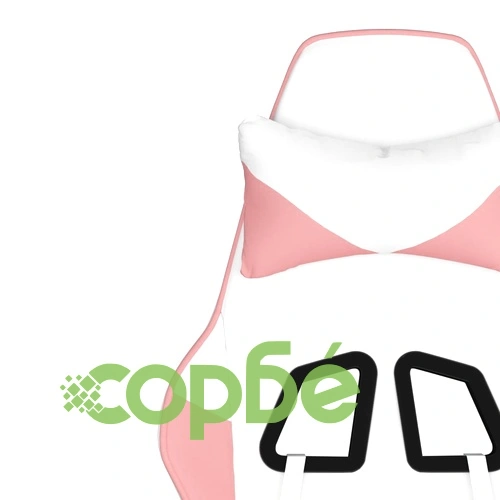 Масажен гейминг стол, бяло и розово, изкуствена кожа ➤ топ цена ➤ sorbe.bg