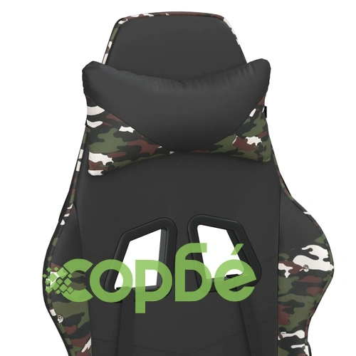 Масажен гейминг стол, черно и камуфлаж, изкуствена кожа ➤ топ цена ➤ sorbe.bg