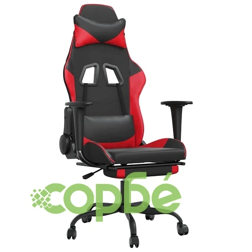 Масажен гейминг стол с подложка черно и червено изкуствена кожа ➤ топ цена ➤ sorbe.bg