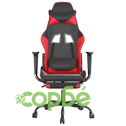 Масажен гейминг стол с подложка черно и червено изкуствена кожа ➤ топ цена ➤ sorbe.bg