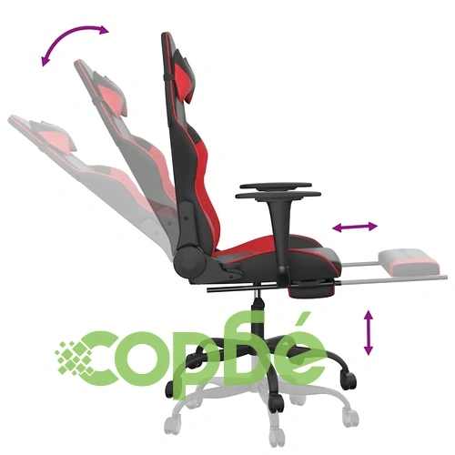 Масажен гейминг стол с подложка черно и червено изкуствена кожа ➤ топ цена ➤ sorbe.bg