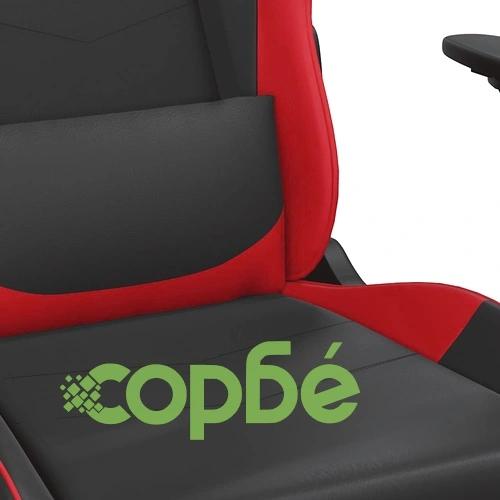 Масажен гейминг стол с подложка черно и червено изкуствена кожа ➤ топ цена ➤ sorbe.bg