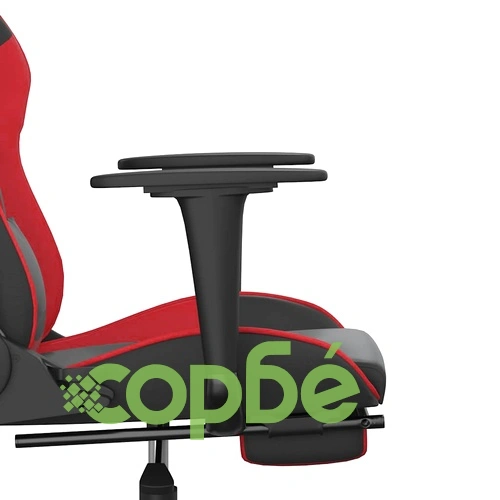 Масажен гейминг стол с подложка черно и червено изкуствена кожа ➤ топ цена ➤ sorbe.bg