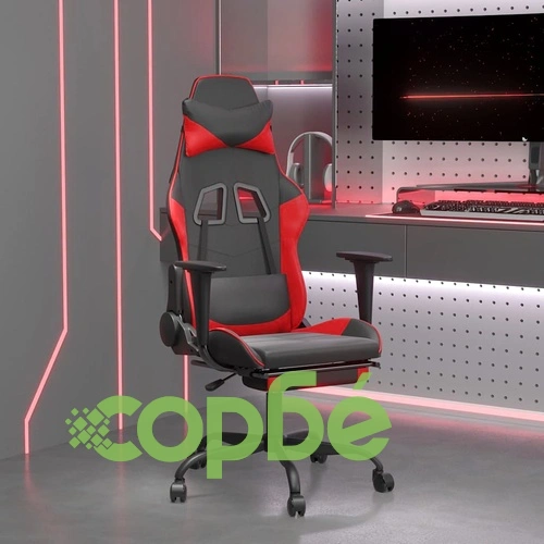 Масажен гейминг стол с подложка черно и червено изкуствена кожа ➤ топ цена ➤ sorbe.bg