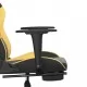 Масажен гейминг стол с подложка черно/златисто изкуствена кожа
