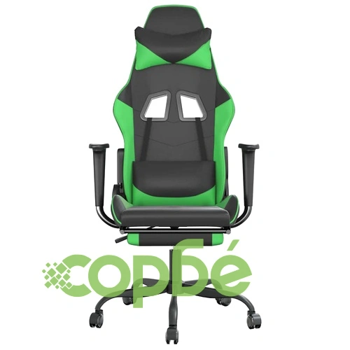 Масажен гейминг стол с подложка черно и зелено изкуствена кожа ➤ топ цена ➤ sorbe.bg