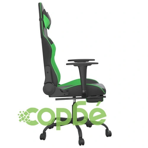 Масажен гейминг стол с подложка черно и зелено изкуствена кожа ➤ топ цена ➤ sorbe.bg