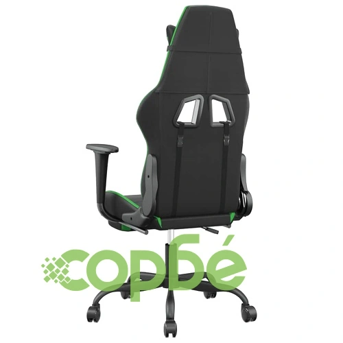 Масажен гейминг стол с подложка черно и зелено изкуствена кожа ➤ топ цена ➤ sorbe.bg