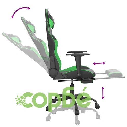 Масажен гейминг стол с подложка черно и зелено изкуствена кожа ➤ топ цена ➤ sorbe.bg